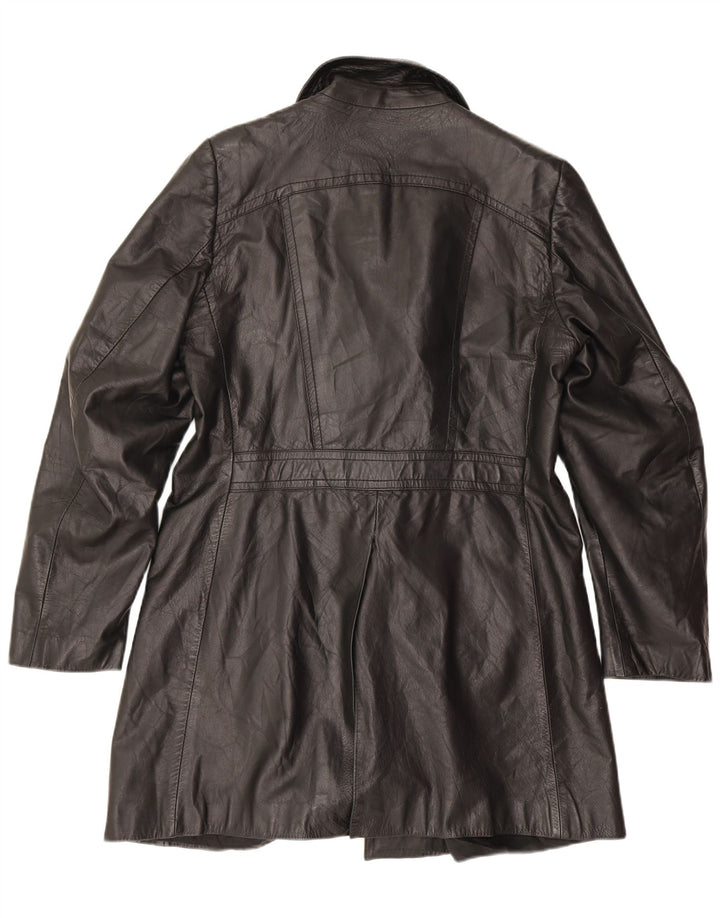 Casaco de couro masculino vintage UK 38 médio preto
