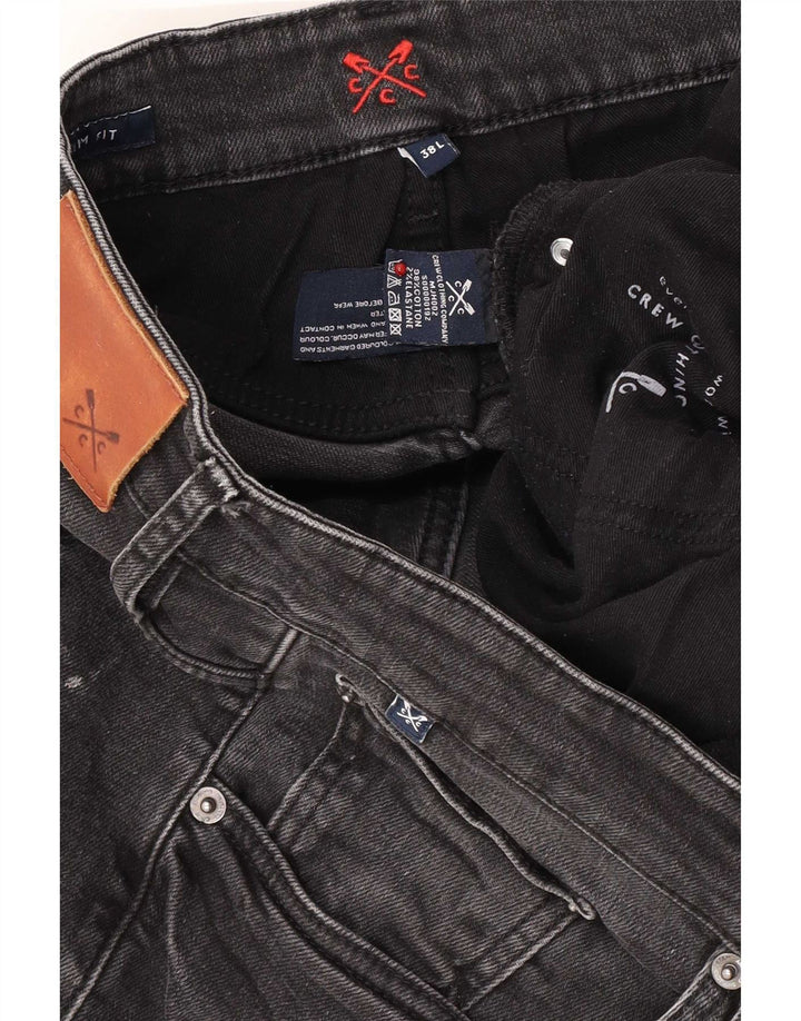 Crew Clothing Mens Slim Jeans W38 L33 Cinza Algodão