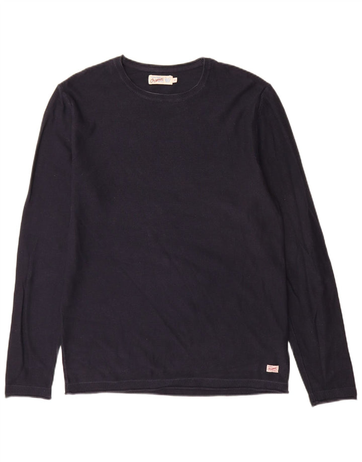 Suéter masculino Jack & Jones com gola redonda grande azul marinho