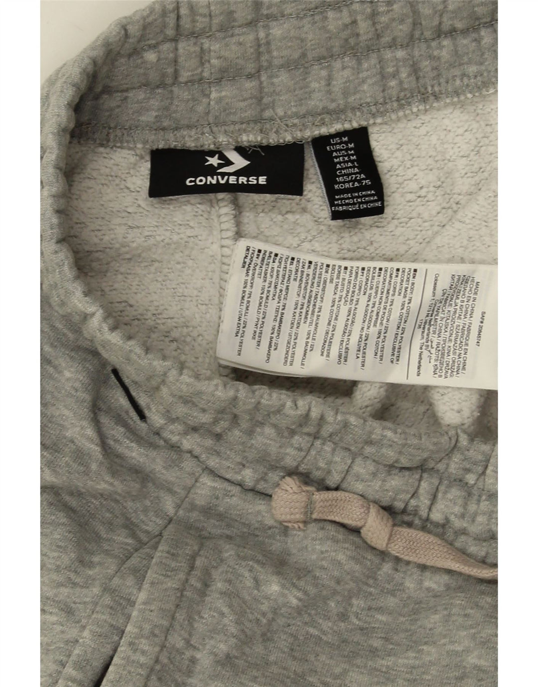 Calça de treino feminina CONVERSE Joggers UK 14 algodão cinza médio