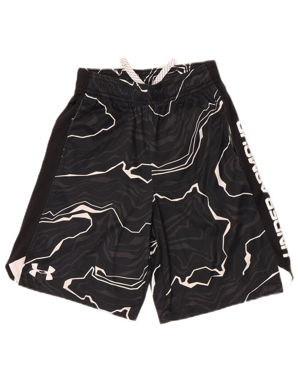 Shorts esportivos gráficos Under Armour Boys 7-8 anos pequenos esportivos pretos