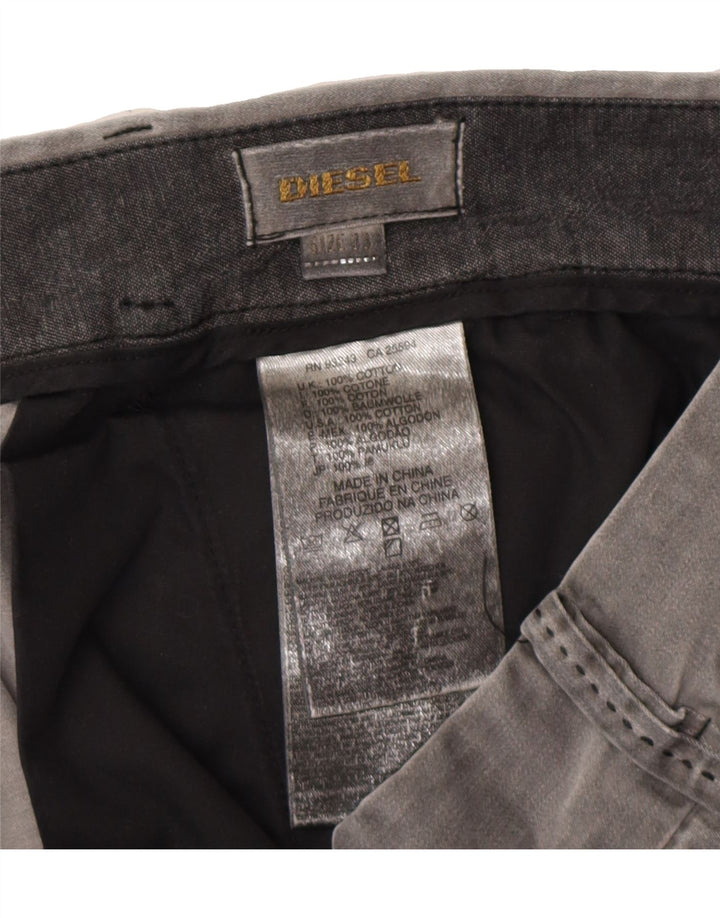 DIESEL Womens Straight Chino Trousers W33 L28 Grey Cotton Vintage Diesel and Second-Hand Diesel from Messina Hembry 