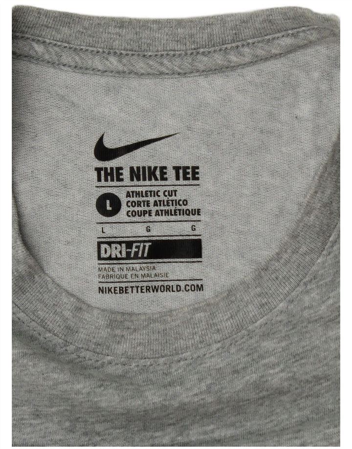 Camiseta Nike Masculina Athletic Fit Graphic Top Grande Cinza Salpicado
