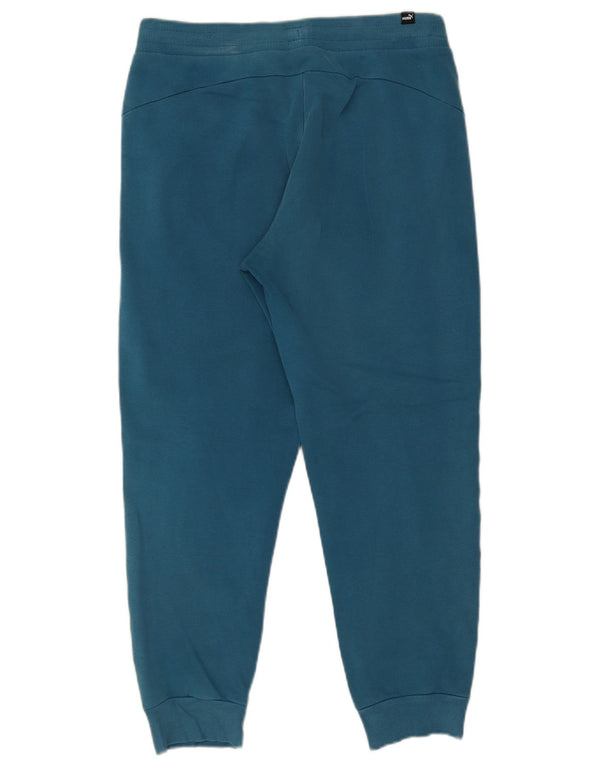 Puma Mens Graphic Tracksuit Trousers Joggers Medium Blue Colourblock Cotton