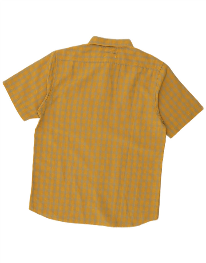 Camisa masculina de manga curta The North Face modal xadrez amarelo médio