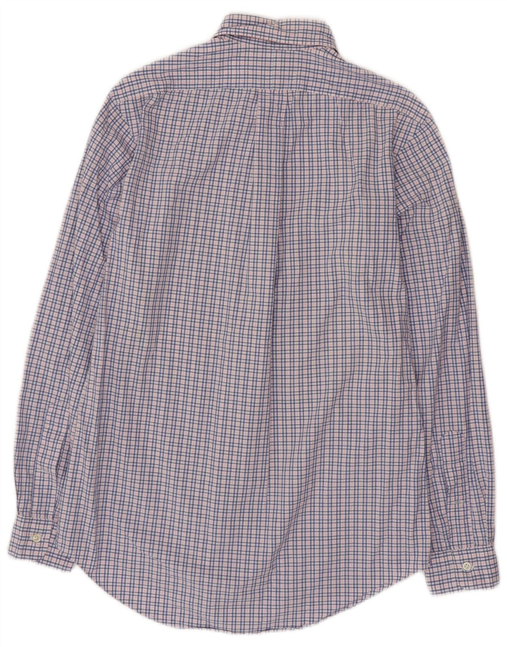 Camisa masculina POLO RALPH LAUREN de ajuste personalizado pequeno algodão xadrez azul