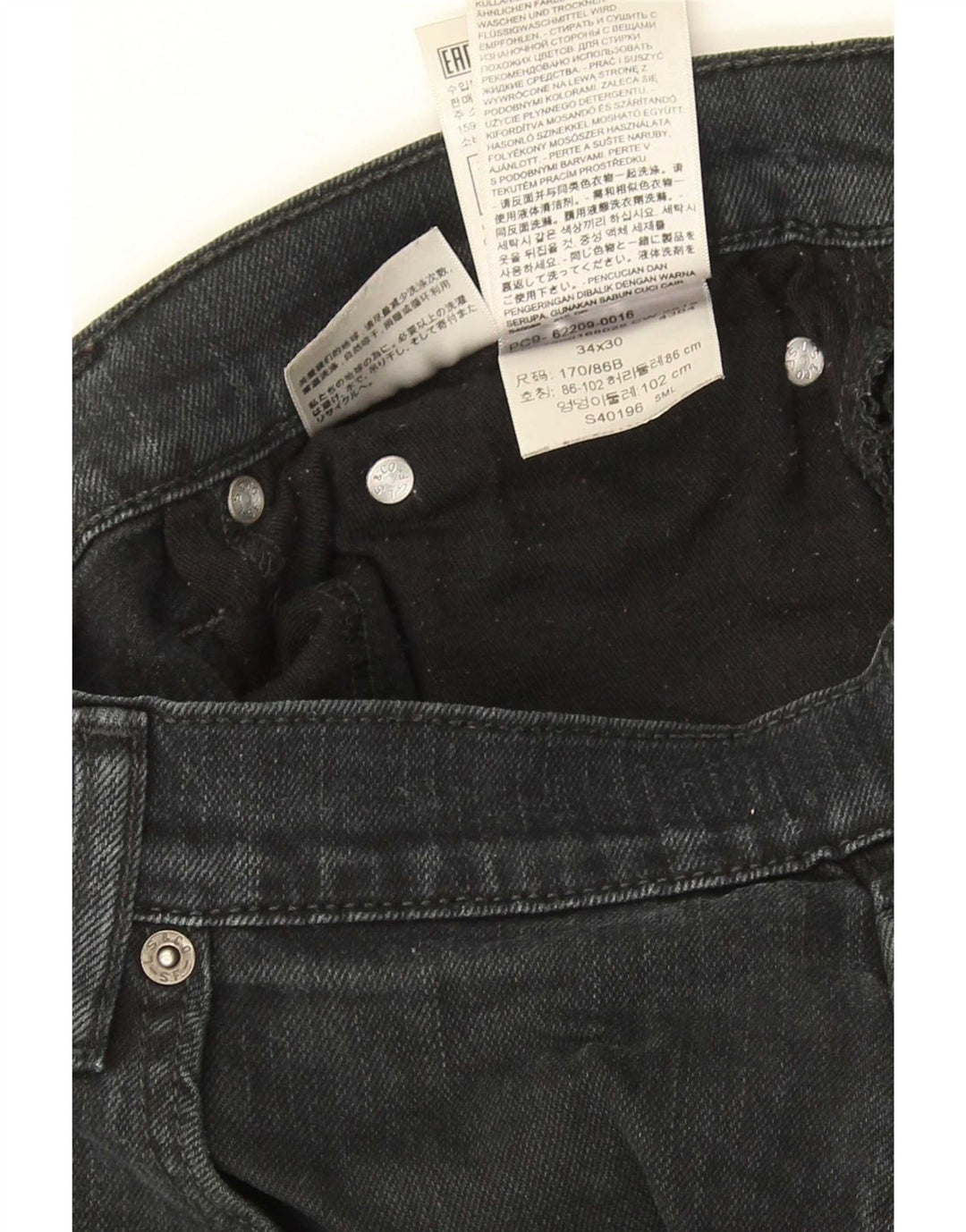 Levi's Mens Slim Jeans W34 L30 Algodão Preto