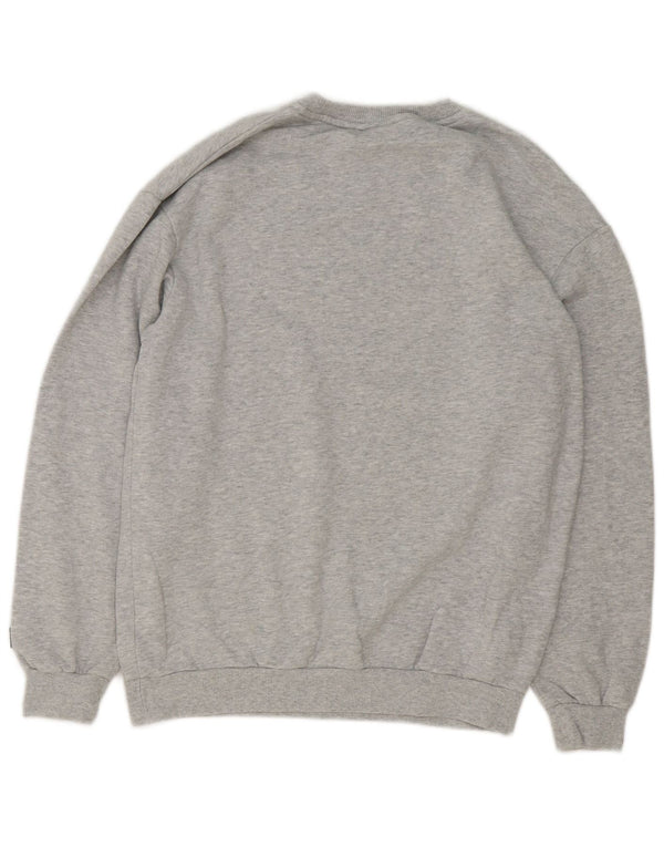 Fila Mens Graphic Moletom Jumper Pequeno Algodão Cinza