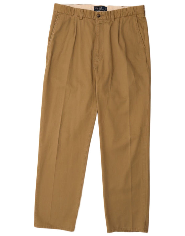 Calça Chino Masculina Polo Ralph Lauren Pegged W36 L32 Algodão Cáqui