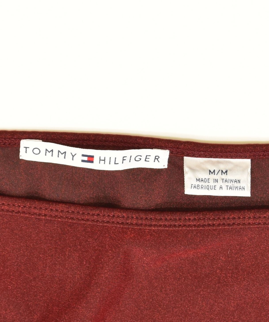 Top feminino TOMMY HILFIGER manga 3/4 UK 14 poliéster vermelho médio