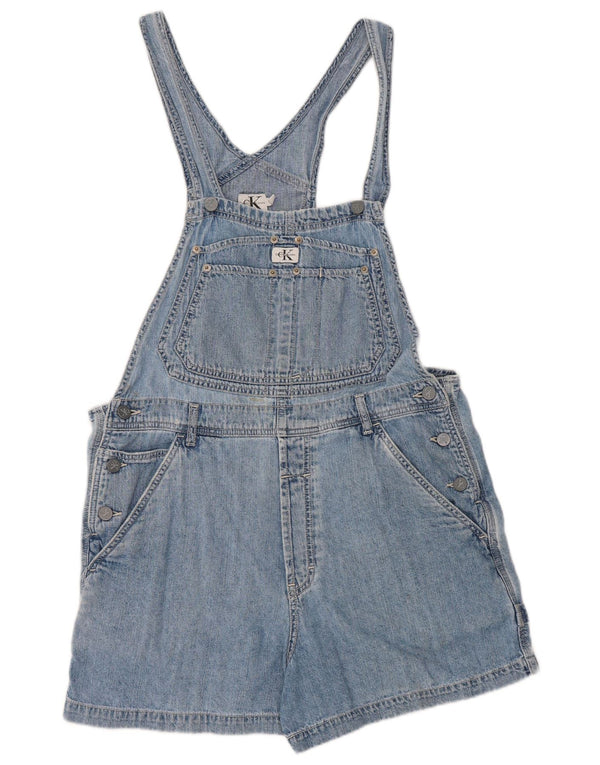 Shorts jeans feminino Calvin Klein Dungarees UK 16 grande W34 azul