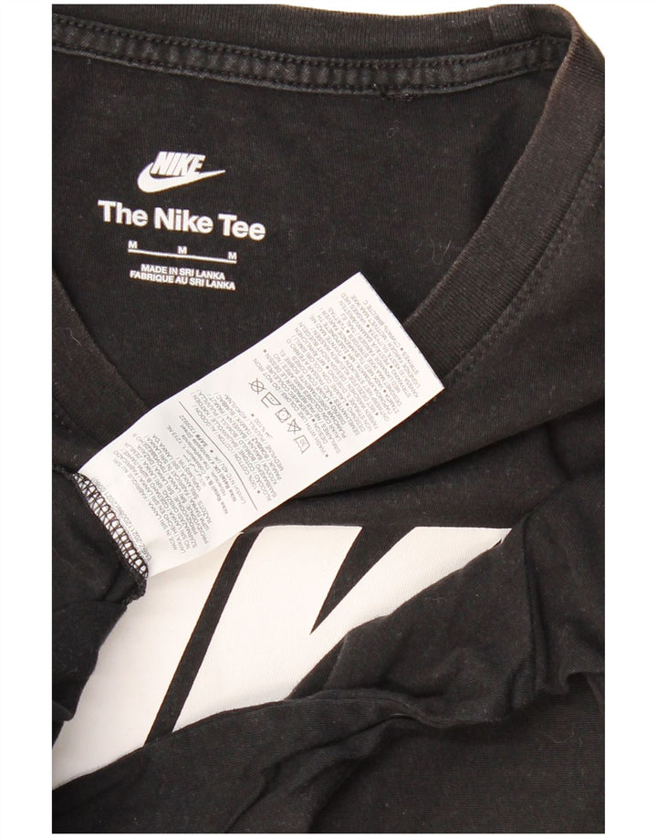 Camiseta gráfica masculina NIKE Top médio de algodão preto