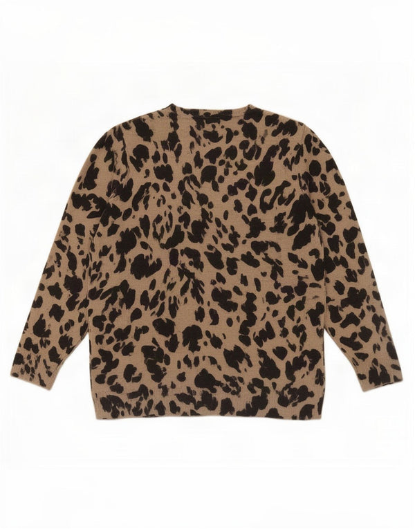 Suéter feminino Marks & Spencer com gola redonda Reino Unido 12 médio bege