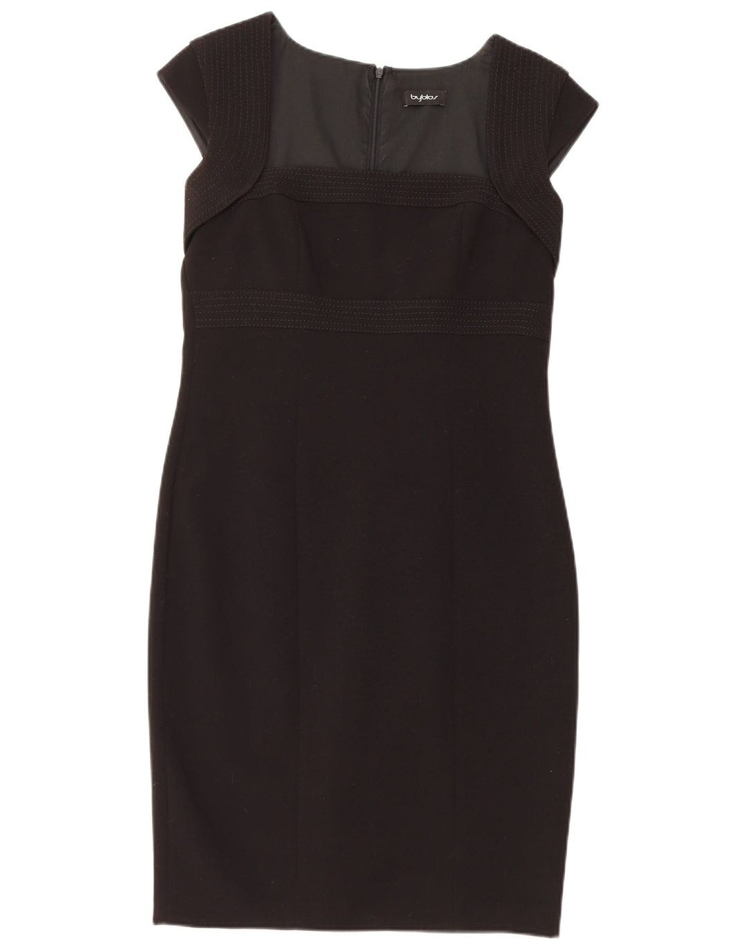 Vestido bainha feminino BYBLOS IT 46 grande poliéster preto