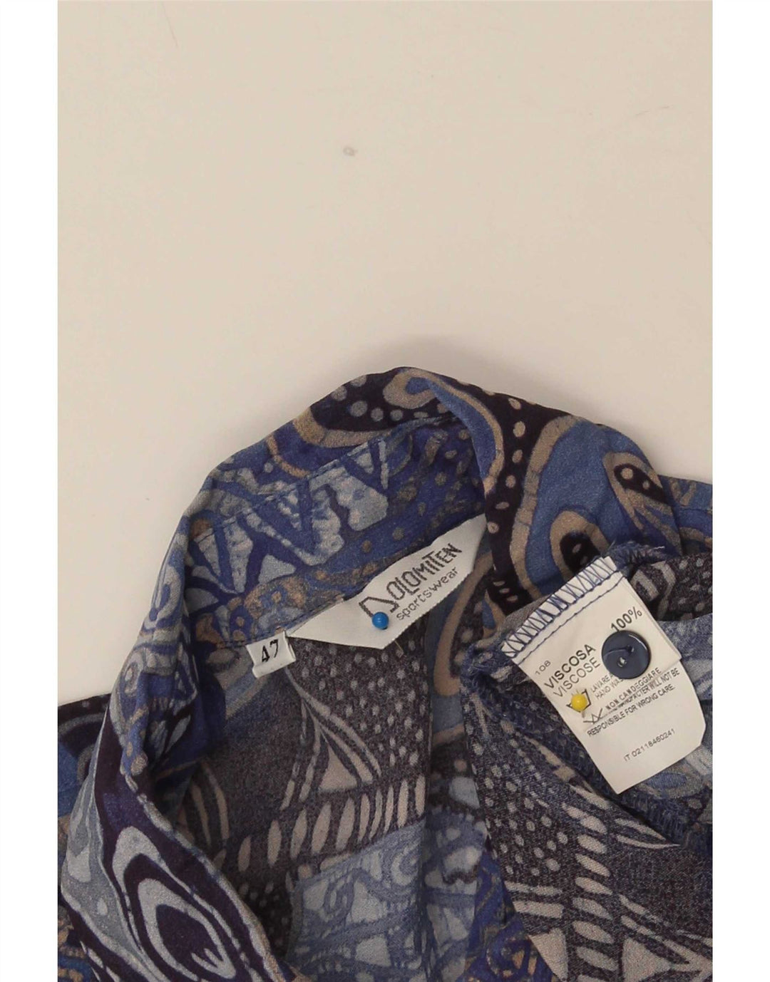 Blusa feminina Dolomiten manga curta IT 47 patchwork azul grande
