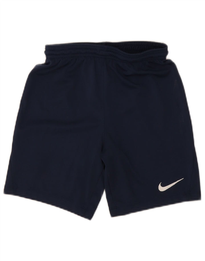 Shorts esportivos Nike Boys Dri Fit 10-11 anos médio azul marinho poliéster