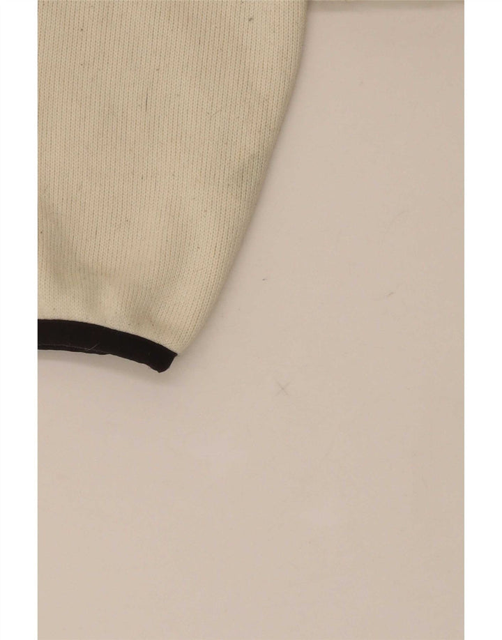 Suéter feminino Dkny com zíper 1/4 oversized UK 6 XS off white poliéster