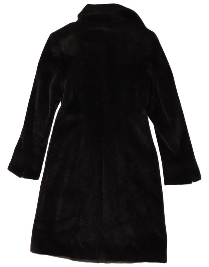 Sobretudo de pele sintética vintage feminino IT 42 poliéster preto médio