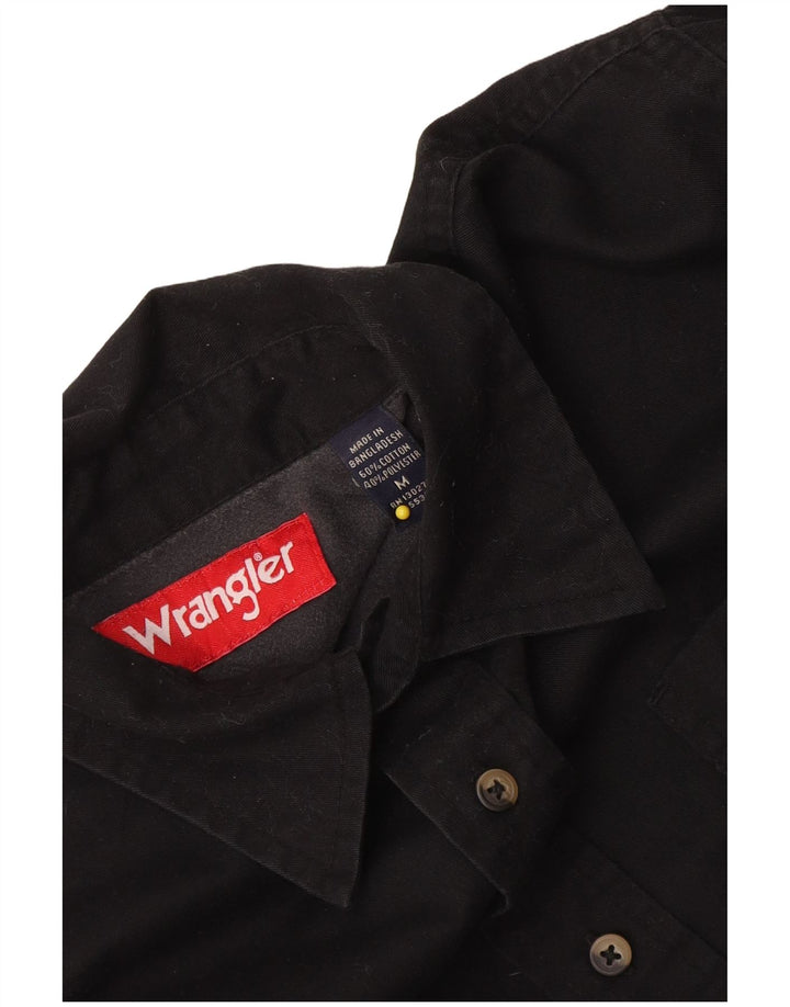 Camisa masculina Wrangler de algodão preto médio