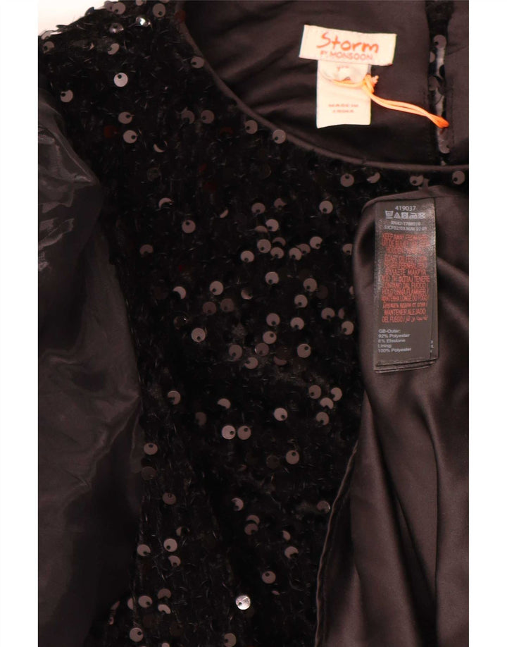 Vestido monsoon feminino com lantejoulas evasê 12-13 anos preto poliéster
