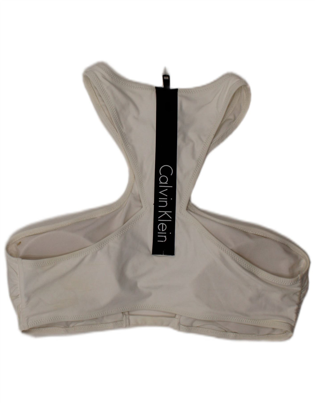 Calvin Klein roupa de banho feminina gráfica grande poliéster branco