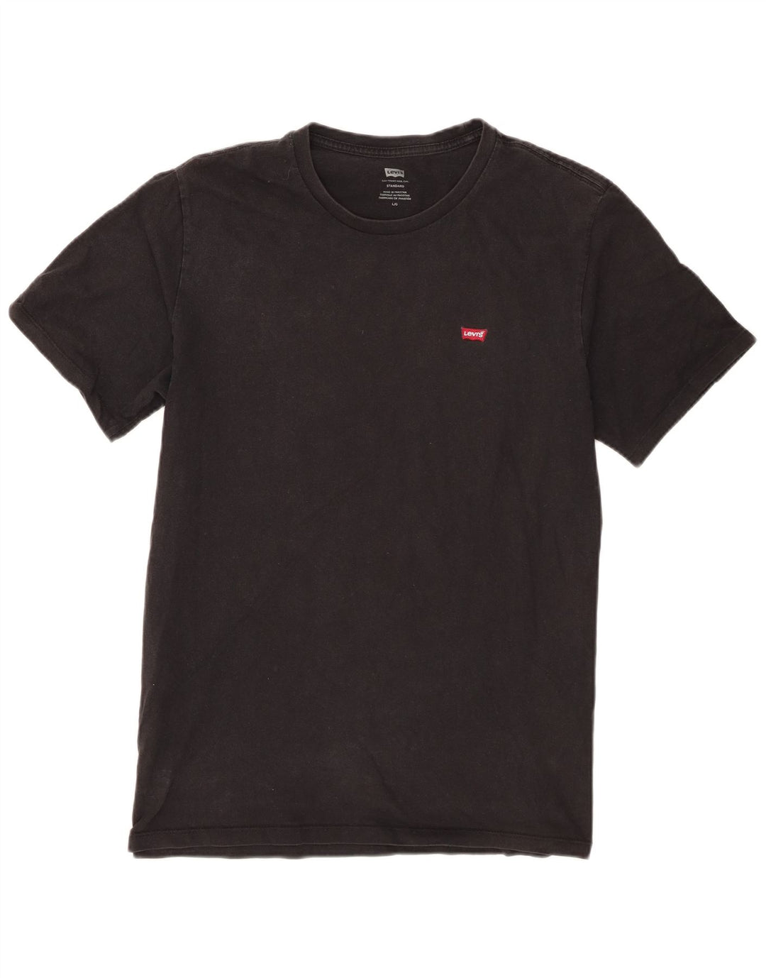 Camiseta masculina padrão Levi's Top grande de algodão preto