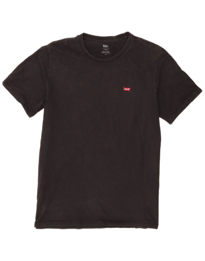 Camiseta masculina padrão Levi's Top grande de algodão preto