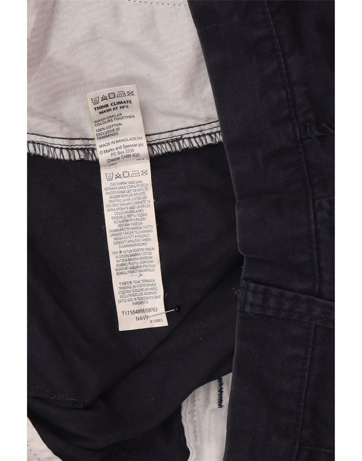 Shorts chino masculino Marks & Spencer W34 grande algodão azul marinho