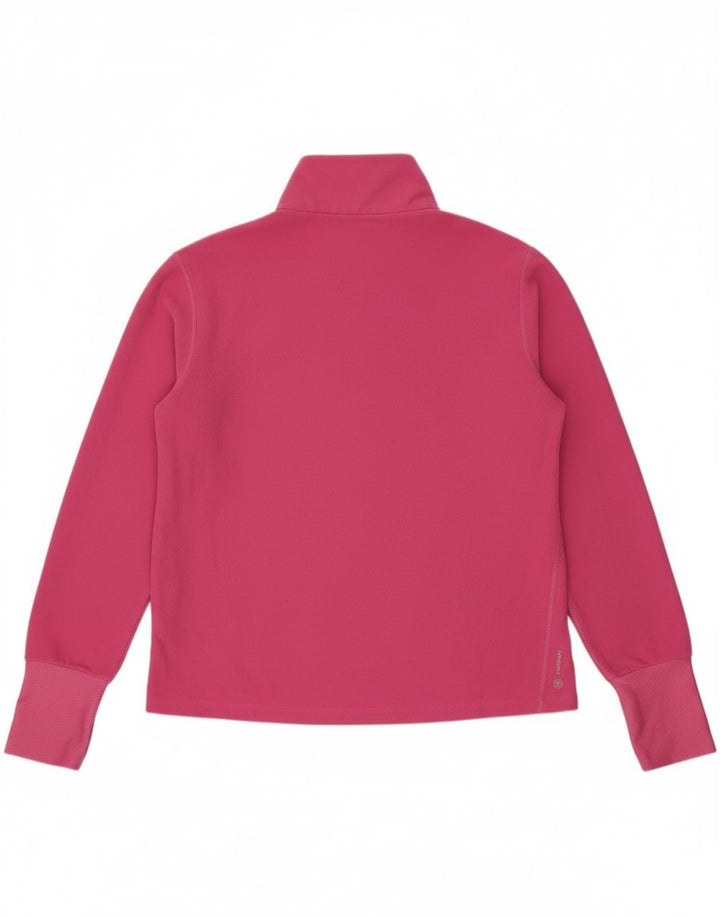 Adidas feminino zip neck pulôver treino top reino unido 12/14 médio rosa