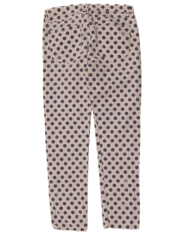 Zara Calça jeans feminina Trafaluc reta EU 34 2XS W24 L28 bolinhas brancas