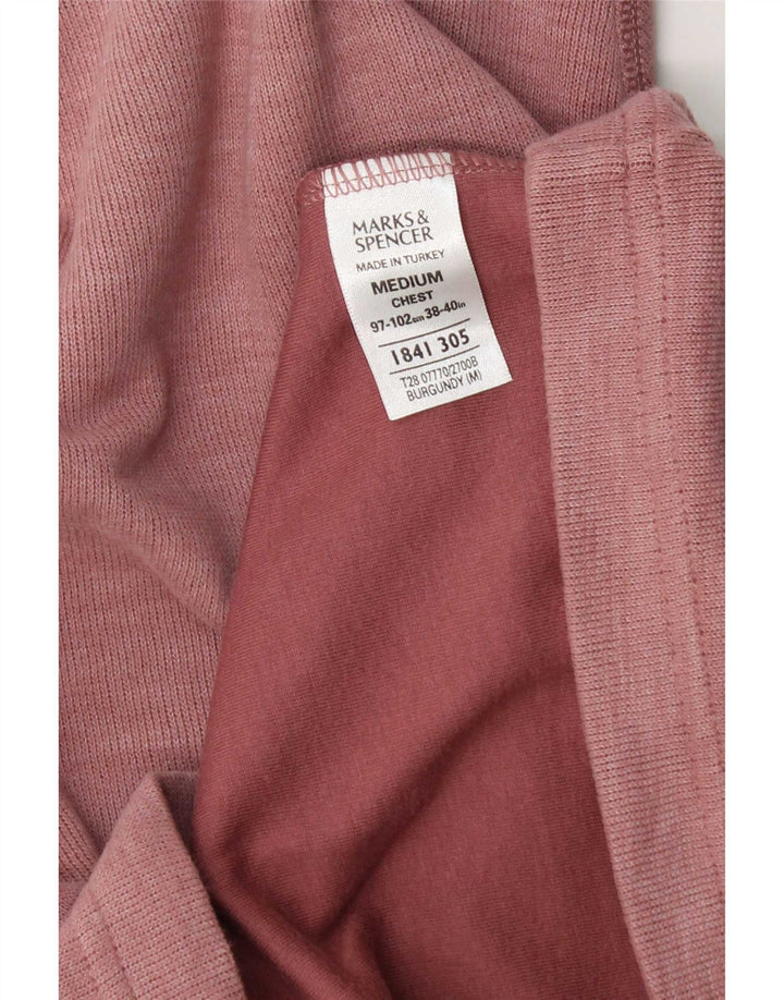 Top masculino Marks & Spencer Blue Harbor manga comprida médio algodão borgonha