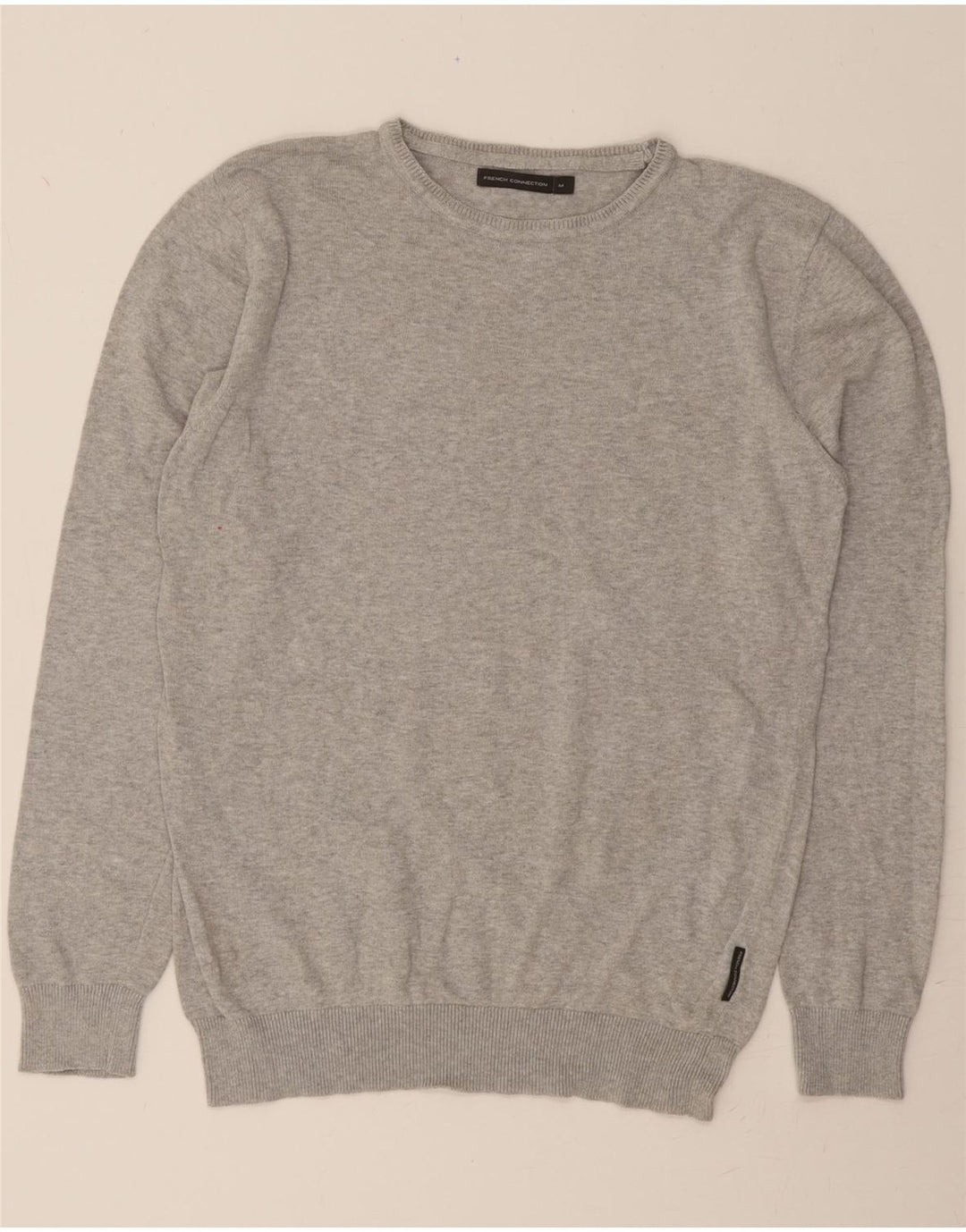 FRENCH CONNECTION Mens Crew Neck Jumper Sweater Medium Grey Cotton Vintage French Connection and Second-Hand French Connection from Messina Hembry 