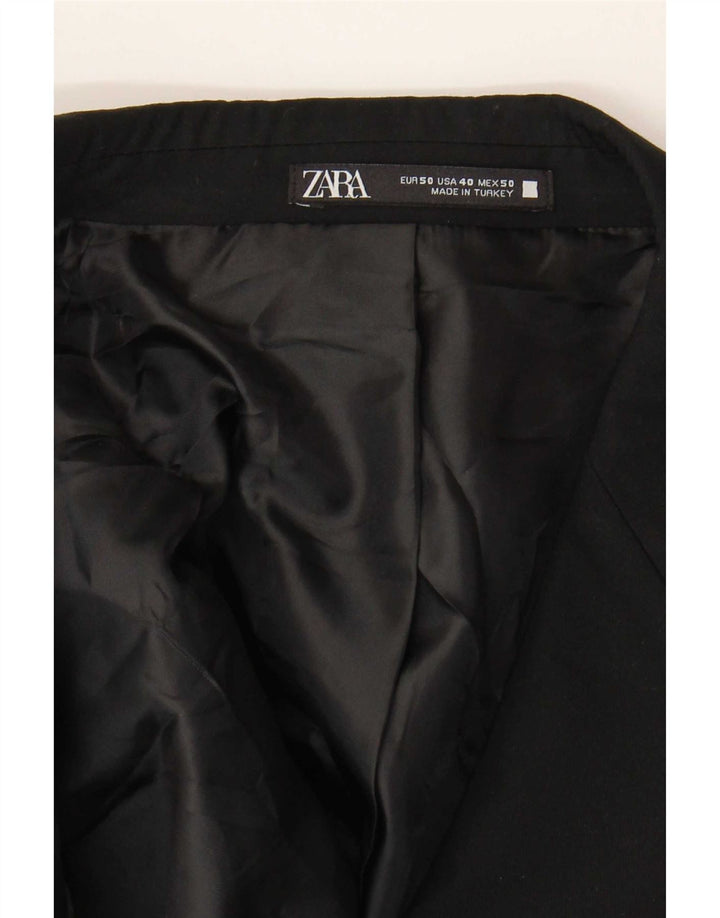 Jaqueta blazer masculina Zara com 2 botões EU 50 médio preto