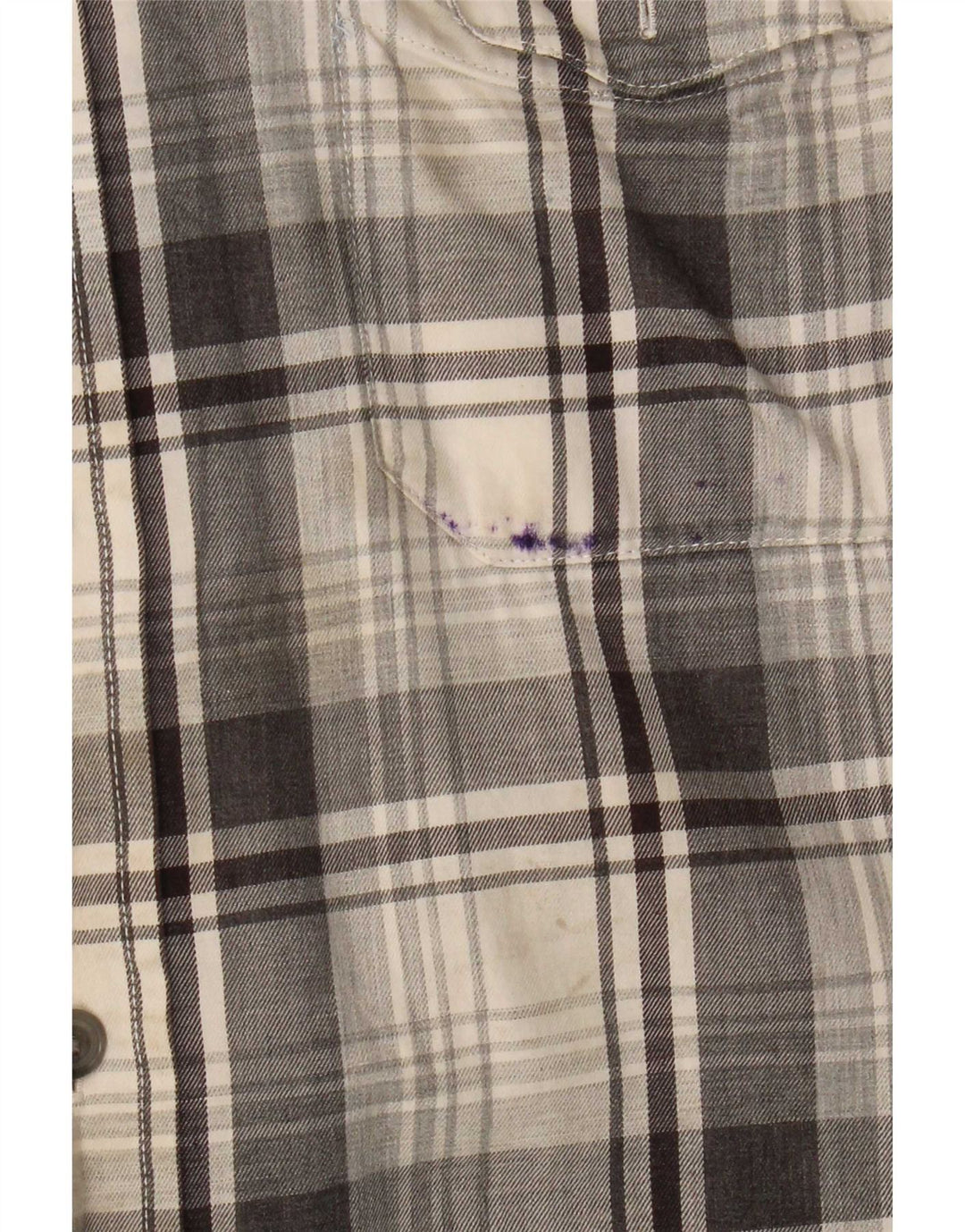 Camisa masculina de flanela Chaps grande algodão xadrez cinza
