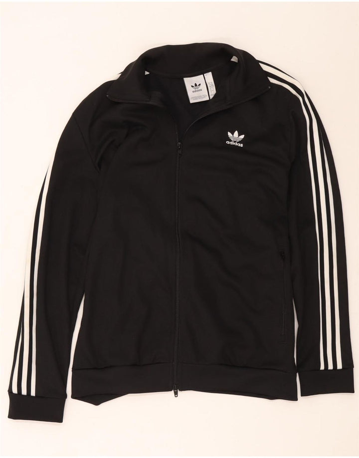 Adidas Womens Tracksuit Top Jacket UK 16 Grande Poliéster Preto