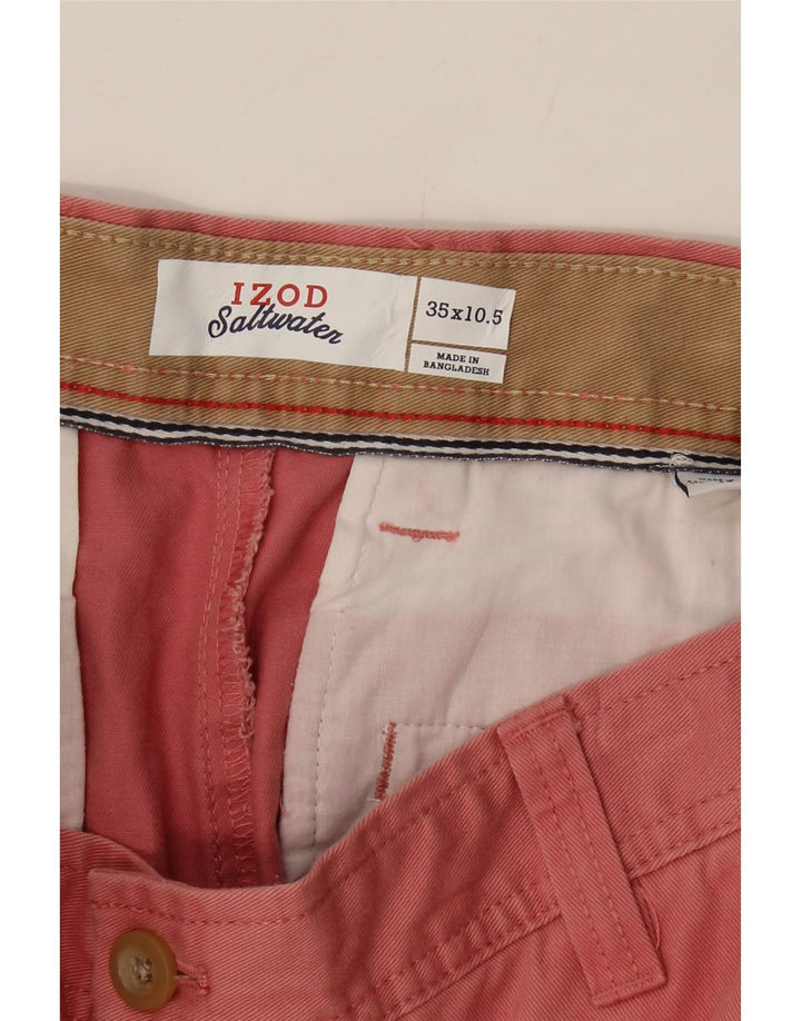 IZOD Mens Salt Water Chino Shorts W35 Large  Pink Cotton Vintage Izod and Second-Hand Izod from Messina Hembry 