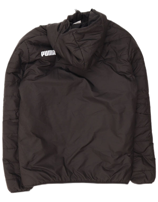 Jaqueta masculina acolchoada com capuz gráfico Puma UK 36 poliéster preto pequeno