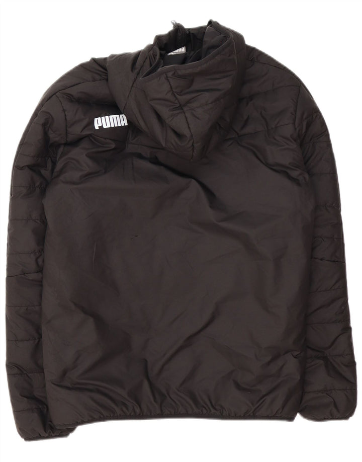 Jaqueta masculina acolchoada com capuz gráfico Puma UK 36 poliéster preto pequeno