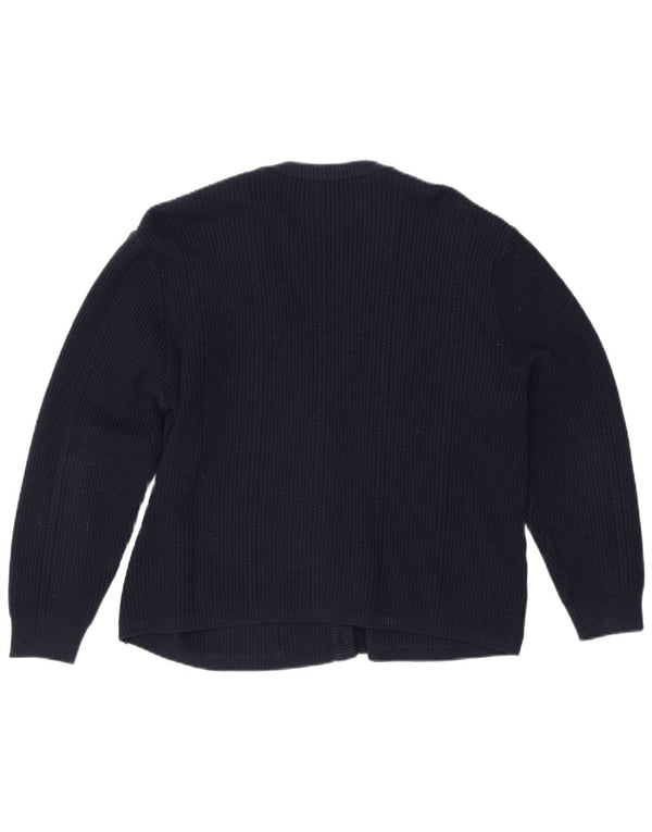Suéter cardigã feminino Schoeller IT 48 XL azul marinho poliacrílico