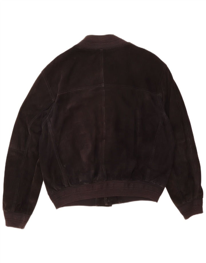 Jaqueta bomber masculina vintage de camurça IT 50 grande preta