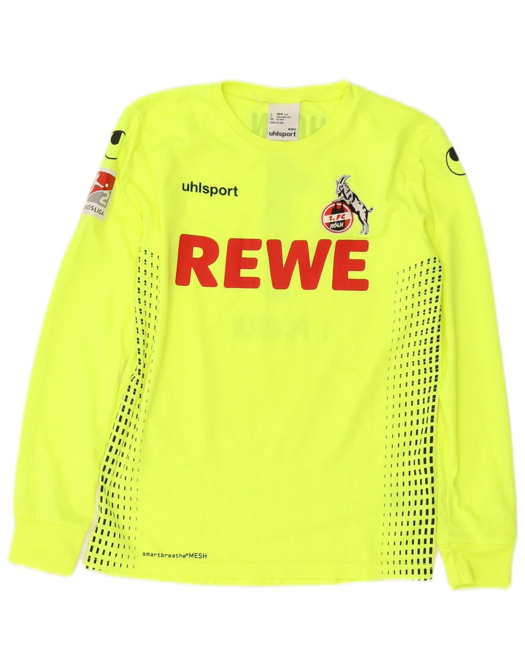 UHLSPORT Boys FC Koln Graphic Top manga comprida 13-14 anos verde poliéster