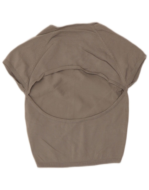 Blusa feminina Zara Top UK 14 grande viscose cinza