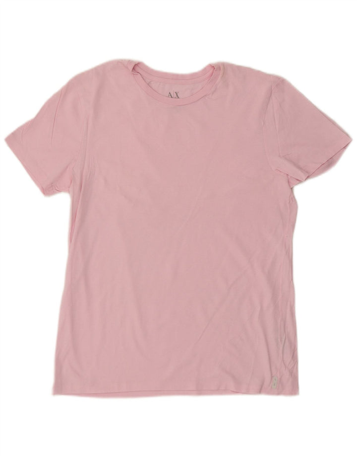 Camiseta masculina Armani Exchange Top médio algodão rosa
