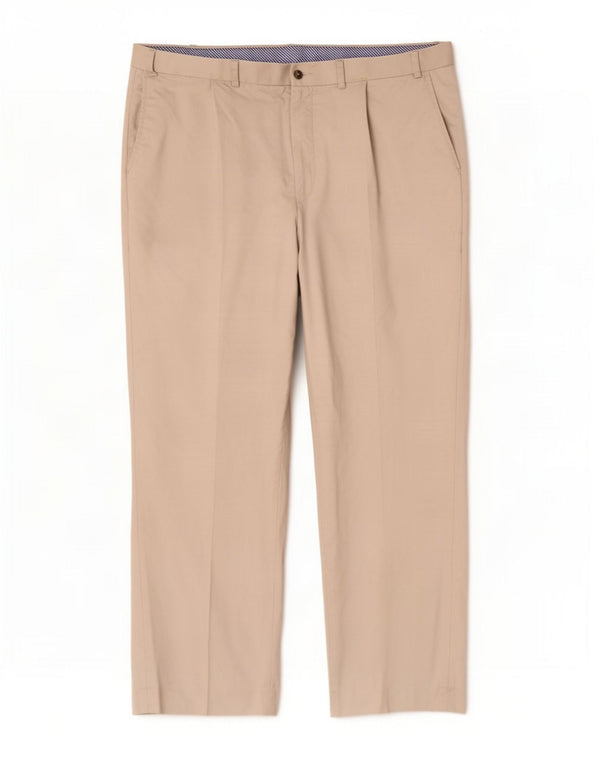 Calça chino masculina Marks & Spencer W40 L31 algodão bege