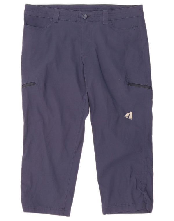 Calça capri feminina Eddie Bauer para caminhada US 10 grande W34 L21 azul nylon