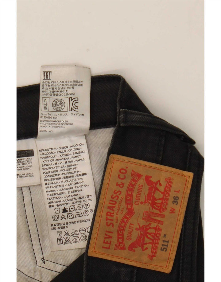 Shorts jeans masculino 511 Levi's W36 grande algodão preto