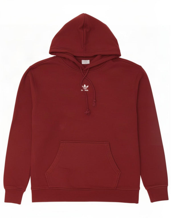 Adidas Womens Hoodie Jumper UK 12 Médio Algodão Borgonha