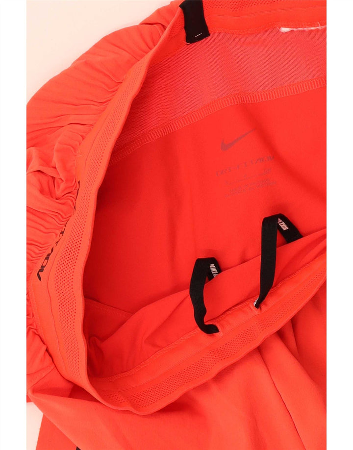 Nike Womens Dri Fit Sport Shorts UK 10 Pequeno Laranja