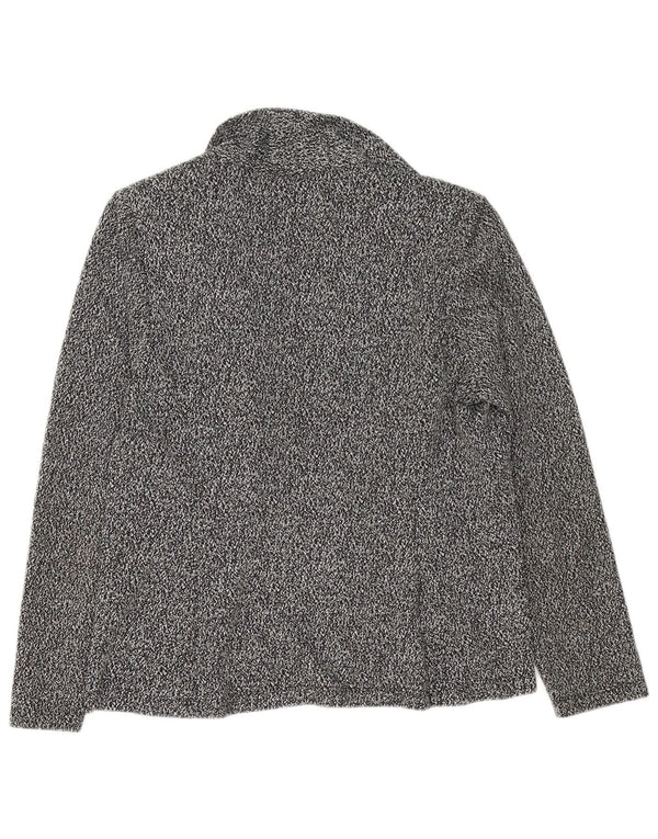 Jaqueta blazer feminina de malha aberta da Marks & Spencer Reino Unido 12 médio preto manchado
