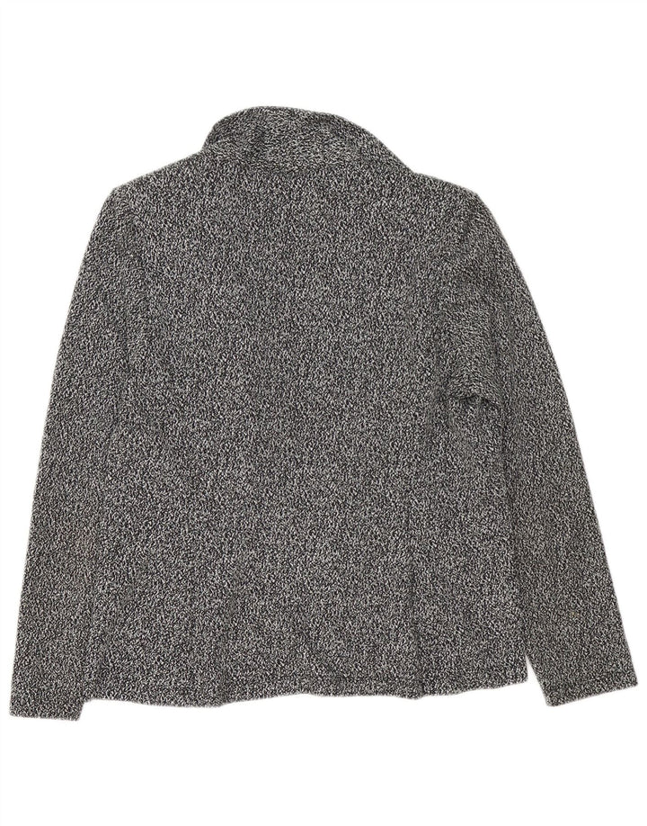 Jaqueta blazer feminina de malha aberta da Marks & Spencer Reino Unido 12 médio preto manchado